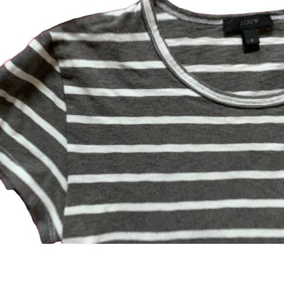 J. Crew Women's Striped Rhinestone Short Sleeve T Shirt Black White Size Small - Picture 4 of 7